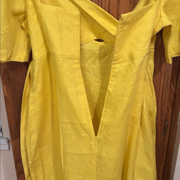 Banana Republic Linen Sweetheart Maxi Dress Woman’s Citrus Season Yellow Size 8 - Picture 9 of 12